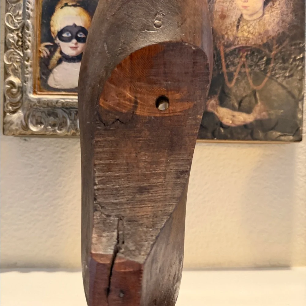 Antique‎ Wooden Shoe Mold on Stand – Collector’s Display Piece